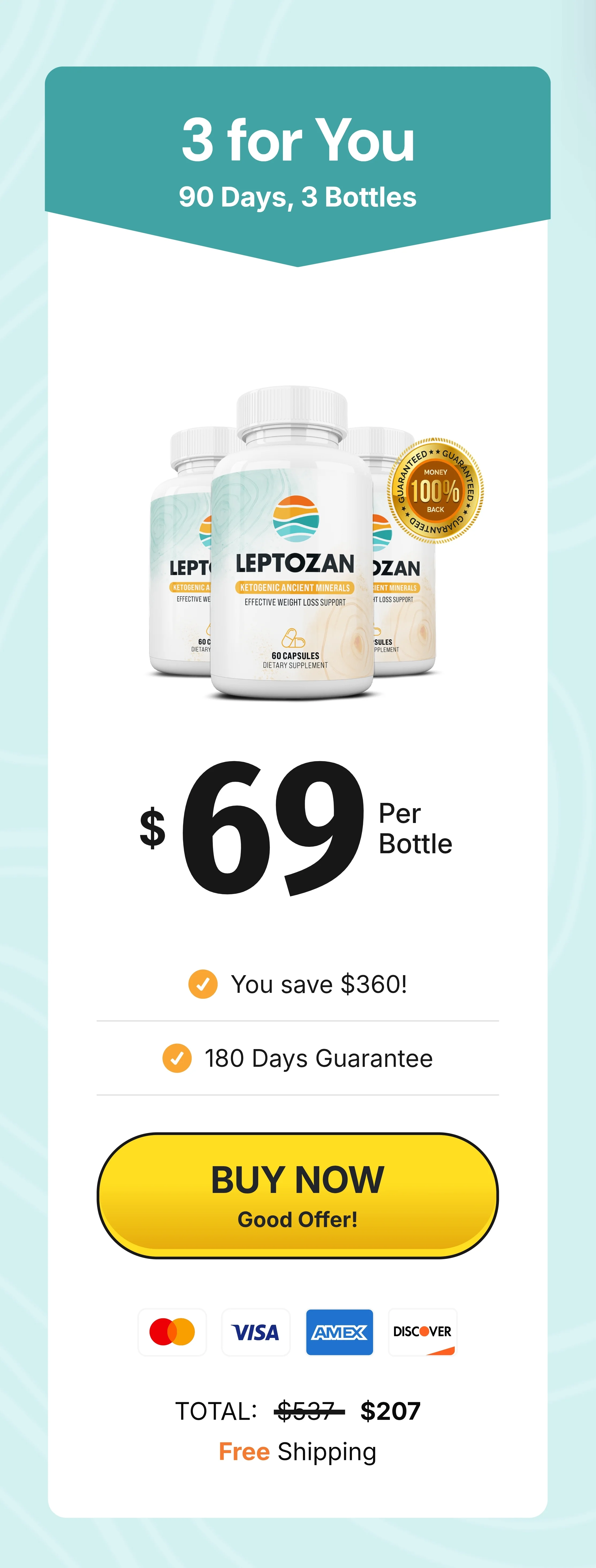 Leptozan™ 3 bottles pricing